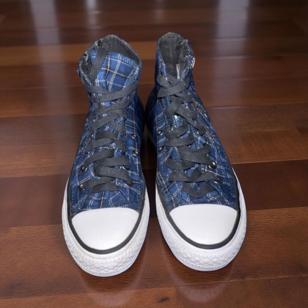 Converse Women's Chuck Taylor All Star Dual Zip Plaid Blue Black White Size 5